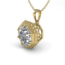 0.50 CTW VS/SI Diamond Solitaire Necklace 18K Yellow Gold - REF-97A3X - 35992