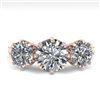 Image 1 : 2 CTW Past Present Future Certified VS/SI Diamond Ring 18K Rose Gold - REF-414W2F - 35774