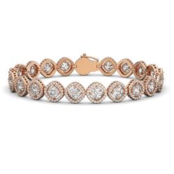 15.58 CTW Cushion Cut Diamond Designer Bracelet 18K Rose Gold - REF-2887Y8K - 42861