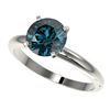 Image 1 : 2 CTW Certified Intense Blue SI Diamond Solitaire Engagement Ring 10K White Gold - REF-417W6F - 3293