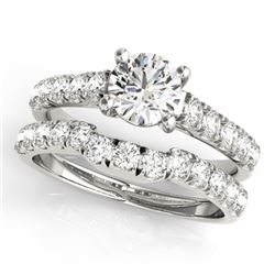 2.52 CTW Certified VS/SI Diamond 2Pc Set Solitaire Wedding 14K White Gold - REF-567H2A - 32093