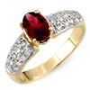 Image 1 : 1.50 CTW Pink Tourmaline & Diamond Ring 10K Yellow Gold - REF-52W8F - 10954