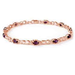 2.03 CTW Amethyst & Diamond Bracelet 10K Rose Gold - REF-25F3N - 13012