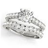 1.39 CTW Certified VS/SI Diamond 2Pc Set Solitaire Wedding 14K White Gold - REF-215N5Y - 32087