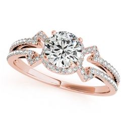 0.9 CTW Certified VS/SI Diamond Solitaire Ring 18K Rose Gold - REF-152T8M - 27967