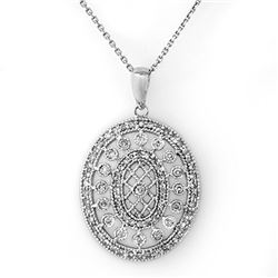 0.75 CTW Certified VS/SI Diamond Necklace 14K White Gold - REF-89F3N - 10097