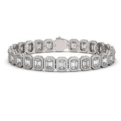 20.25 CTW Emerald Cut Diamond Designer Bracelet 18K White Gold - REF-4284A4X - 42842