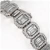 Image 4 : 20.25 CTW Emerald Cut Diamond Designer Bracelet 18K White Gold - REF-4284A4X - 42842