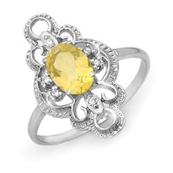 0.81 CTW Citrine & Diamond Ring 10K White Gold - REF-16Y9K - 12927