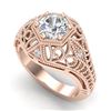 Image 1 : 1.07 CTW VS/SI Diamond Solitaire Art Deco Ring 18K Rose Gold - REF-322T5M - 36918