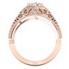 Image 4 : 1.07 CTW VS/SI Diamond Solitaire Art Deco Ring 18K Rose Gold - REF-322T5M - 36918