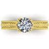 Image 1 : 1.06 CTW Solitaire Certified VS/SI Diamond Ring 14K Yellow Gold - REF-286X6T - 38537