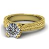 Image 2 : 1.06 CTW Solitaire Certified VS/SI Diamond Ring 14K Yellow Gold - REF-286X6T - 38537