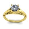 Image 4 : 1 CTW Solitaire Certified VS/SI Diamond Ring 14K Yellow Gold - REF-278X4T - 38543