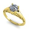 Image 5 : 1 CTW Solitaire Certified VS/SI Diamond Ring 14K Yellow Gold - REF-278X4T - 38543