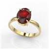Image 2 : 3.50 CTW Garnet Designer Inspired Solitaire Ring 18K Yellow Gold - REF-36W2F - 22064