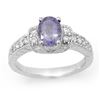 Image 1 : 2.0 CTW Tanzanite & Diamond Ring 18K White Gold - REF-79M3H - 14250