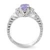 Image 2 : 2.0 CTW Tanzanite & Diamond Ring 18K White Gold - REF-79M3H - 14250