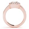 Image 4 : 1.05 CTW Certified VS/SI Cushion Diamond 2Pc Set Solitaire Halo 14K Rose Gold - REF-170X9T - 31380