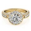 Image 1 : 2 CTW Certified VS/SI Diamond Solitaire Halo Ring 18K Yellow Gold - REF-435W3F - 27044