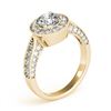 Image 4 : 2 CTW Certified VS/SI Diamond Solitaire Halo Ring 18K Yellow Gold - REF-435W3F - 27044