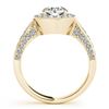 Image 5 : 2 CTW Certified VS/SI Diamond Solitaire Halo Ring 18K Yellow Gold - REF-435W3F - 27044