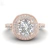 Image 2 : 1.7 CTW VS/SI Diamond Solitaire Art Deco Ring 18K Rose Gold - REF-436H4A - 37254