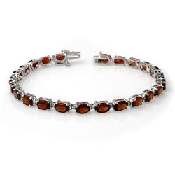 15.50 CTW Garnet Bracelet 10K White Gold - REF-48W2F - 13981