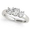 Image 2 : 1 CTW Certified VS/SI Diamond 3 Stone Solitaire Ring 18K White Gold - REF-170T2M - 28065