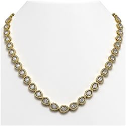 33.08 CTW Pear Diamond Designer Necklace 18K Yellow Gold - REF-6137F3N - 42733