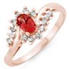 Image 1 : 0.50 CTW Pink Tourmaline & Diamond Ring 14K Rose Gold - REF-31Y3K - 10400