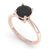Image 2 : 1.50 CTW Black Diamond Engagement Designer Ring 18K Rose Gold - REF-64H9A - 32438