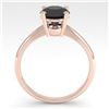 Image 4 : 1.50 CTW Black Diamond Engagement Designer Ring 18K Rose Gold - REF-64H9A - 32438