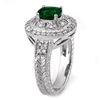 Image 2 : 1.58 CTW Emerald & Diamond Ring 18K White Gold - REF-96T5M - 10871