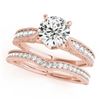 Image 1 : 1.7 CTW Certified VS/SI Diamond Solitaire 2Pc Wedding Set Antique 14K Rose Gold - REF-432Y2K - 31509