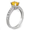 Image 2 : 2.0 CTW Yellow Sapphire & Diamond Ring 14K White Gold - REF-40H4A - 10823