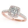 Image 2 : 1.74 CTW Certified VS/SI Cushion Diamond 2Pc Set Solitaire Halo 14K Rose Gold - REF-464W4F - 31338