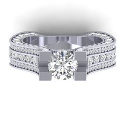 4.5 CTW Certified VS/SI Diamond Art Deco Micro Ring 14K White Gold - REF-572N4Y - 30285