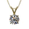 Image 1 : 0.72 CTW Certified H-SI/I Quality Diamond Solitaire Necklace 10K Yellow Gold - REF-97N5Y - 36738