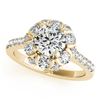 Image 2 : 2.22 CTW Certified VS/SI Diamond 2Pc Wedding Set Solitaire Halo 14K Yellow Gold - REF-268W2F - 31069