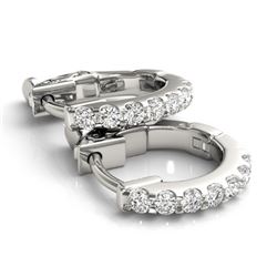 0.25 CTW Diamond VS/SI Certified Hoop Earrings 14K White Gold - REF-27W3F - 29206