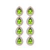 Image 1 : 7.46 CTW Peridot & Diamond Halo Earrings 10K Rose Gold - REF-153Y5K - 41166