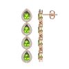 Image 2 : 7.46 CTW Peridot & Diamond Halo Earrings 10K Rose Gold - REF-153Y5K - 41166
