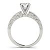 Image 2 : 0.5 CTW Certified VS/SI Diamond Solitaire Micro Pave Ring 18K White Gold - REF-72Y4K - 27240