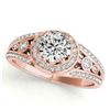 Image 2 : 1.15 CTW Certified VS/SI Diamond Solitaire Halo Ring 18K Rose Gold - REF-218Y2K - 26743