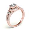 Image 4 : 1.15 CTW Certified VS/SI Diamond Solitaire Halo Ring 18K Rose Gold - REF-218Y2K - 26743