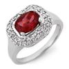 Image 1 : 1.90 CTW Rubellite & Diamond Ring 14K White Gold - REF-65K5W - 10162