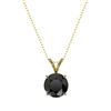 Image 4 : 1.59 CTW Fancy Black VS Diamond Solitaire Necklace 10K Yellow Gold - REF-35W4F - 36801