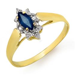 0.33 CTW Blue Sapphire Ring 10K Yellow Gold - REF-10H2A - 12988