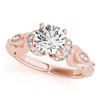 Image 2 : 1.15 CTW Certified VS/SI Diamond Solitaire 2Pc Wedding Set Antique 14K Rose Gold - REF-210X2T - 3147